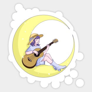 Fly me to the moon - Guitar player Sticker